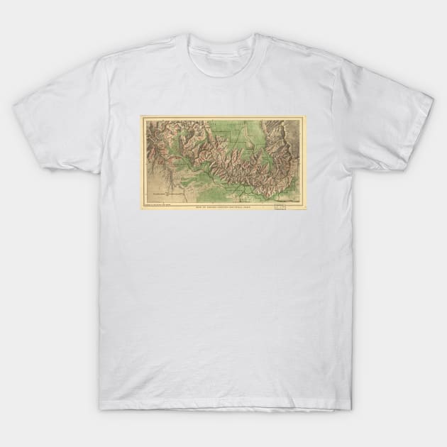 Vintage Map of The Grand Canyon (1926) T-Shirt by Bravuramedia